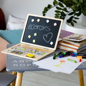 Tablica edukacyjna magnetyczna laptop litery cyfry